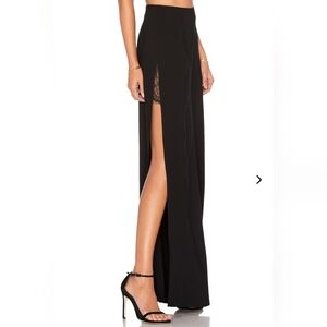 Lovers Friends Calista Wide Leg Pants With Slits Black